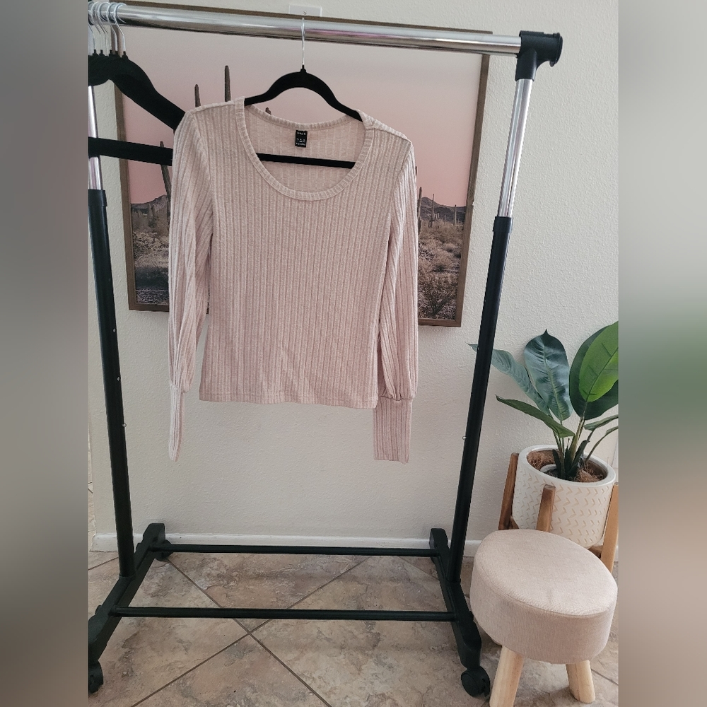 Long Sleeve Cream Blouse